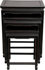Red Lantern Rosewood Nesting Tables - Antique Black