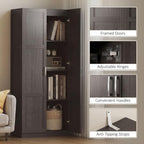 HOMCOM 71" Tall Kitchen Pantry Cabinet with 4 Adjustable Shelves Espresso | Large Multipurpose Storage Cabinet, Modern Farmhouse Freestanding Food Pantry, Framed Doors, Soft-Close Hinges