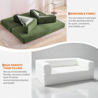 GarveeLife 78.8" Modular Corduroy Sofa Bed,5 in 1 Convertible Futon Floor Couch with Pull-Out Sleeper,Multi-Functional Futon for Living Room Guest Room & Small Spaces