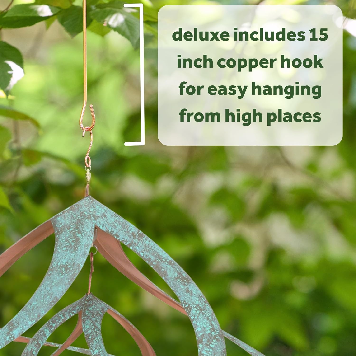 Red Carpet Studios Deluxe Double Helix Cosmix Wind Spinner, 14-Inch, Patina and Copper