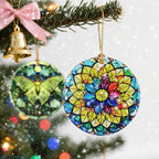 Christmas Ornaments, Ceramic-Style Christmas Decorations, Xmas Tree Ornaments, Heirloom Keepsakes, Holiday Dcor, Holiday Presents, Unique Xmas Gifts, Gift Exchange, Gift Idea - Rainbow Mandala