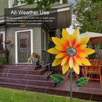 hogardeck Outdoor Wind Spinner, 61" Metal Sunflower Wind Spinner with Stake, 360° Rotating Windmill Yard Art, Kinetic Wind Sculptures for Home Lawn Backyard Patio Decor, Gifts for Garden Lovers