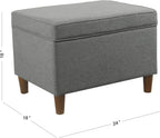 Spatial Order Home Decor | Dinah Collection Modern Storage Ottoman | Ottoman with Storage for Living Room & Bedroom (Cool Light Gray)