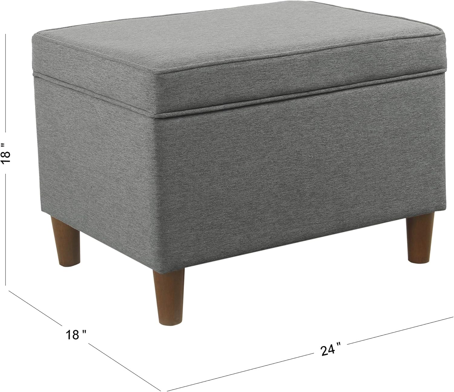 Spatial Order Home Decor | Dinah Collection Modern Storage Ottoman | Ottoman with Storage for Living Room & Bedroom (Cool Light Gray)