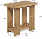 LITTLE TREE 2-Tier Side Table, Farmhouse End Table with Storage Shelves, Small Nightstand Wooden Beside Table Bed Side Table for Small Spaces, Living Room, Bedroom, Light Brown