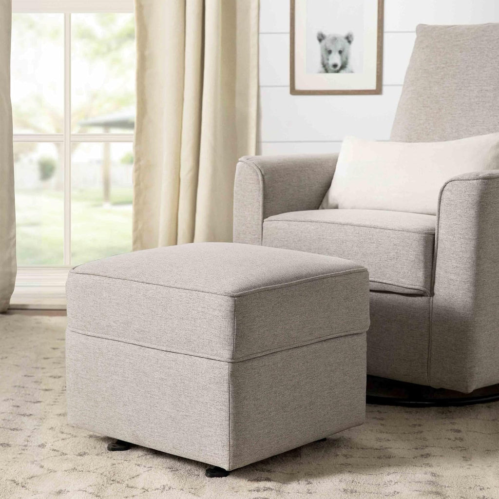 Namesake Willa/Alden Gliding Ottoman in Performance Grey Eco-Weave, Water Repellent & Stain Resistant, Greenguard Gold & CertiPUR-US Certified