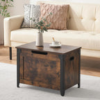 IDEALHOUSE Storage Bench, 23.6" Retro Wooden Storage Chest with 2 Safety Hinges, Loads 300 lb, Easy Assembly, Storage Ottoman Bench for Bedroom Entryway Living Room, Rustic Brown