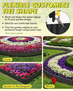 Velway Corrugated Metal Garden Edging - 6" H x 40Ft Sturdy Landscape Edging Border for Lawn, Flower Bed, Paver Edging and Garden Fence - Black