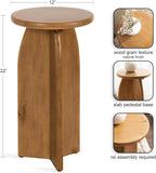 Kate and Laurel Sora Modern Wooden Round Drink Table, 12 x 12 x 22, Rustic Brown, Transitional Wood End Table for Use as Indoor Plant Stand or Living Room Mini Table