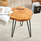 Greenage Cedar Roots Naturally Live Edge Side Table 16" x 14" x 21" Height Natural Wood End Table for Living Room Bedroom Home Decor Wooden Plant Stand