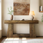 LITTLE TREE 63" Farmhouse Console Table with Storage, Rustic Sofa Table for Entryway, Narrow Long Sofa Table Behind Couch, Console Table for Living Room, Hallway—Versatile Storage Solution, Oak