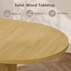 Einhomn 43-59" Extendable Round Dining Table, Kitchen Table for 4-8, Farmhouse Circle Dining Room Table with Removable Leaves,Hidden Storage, Space Saving Wood Kitchen & Dining Room Furniture, Oak