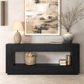 Epecoya 78 Inch Extra Long Console Table, 2-Tier Wood Entryway Table with Storage, Farmhouse Sofa Behind Couch Table for Entrance, Living Room, Foyer, Hallway, Black