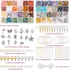 QUEFE 720pcs Crystal Chips Beads Ring Making Kit, 40 Colors Crystal Chips and Gemstone Beads for Jewelry Making Crystal Beads for Ring, Bracelets Earring Making Supplies, Craft Gifts