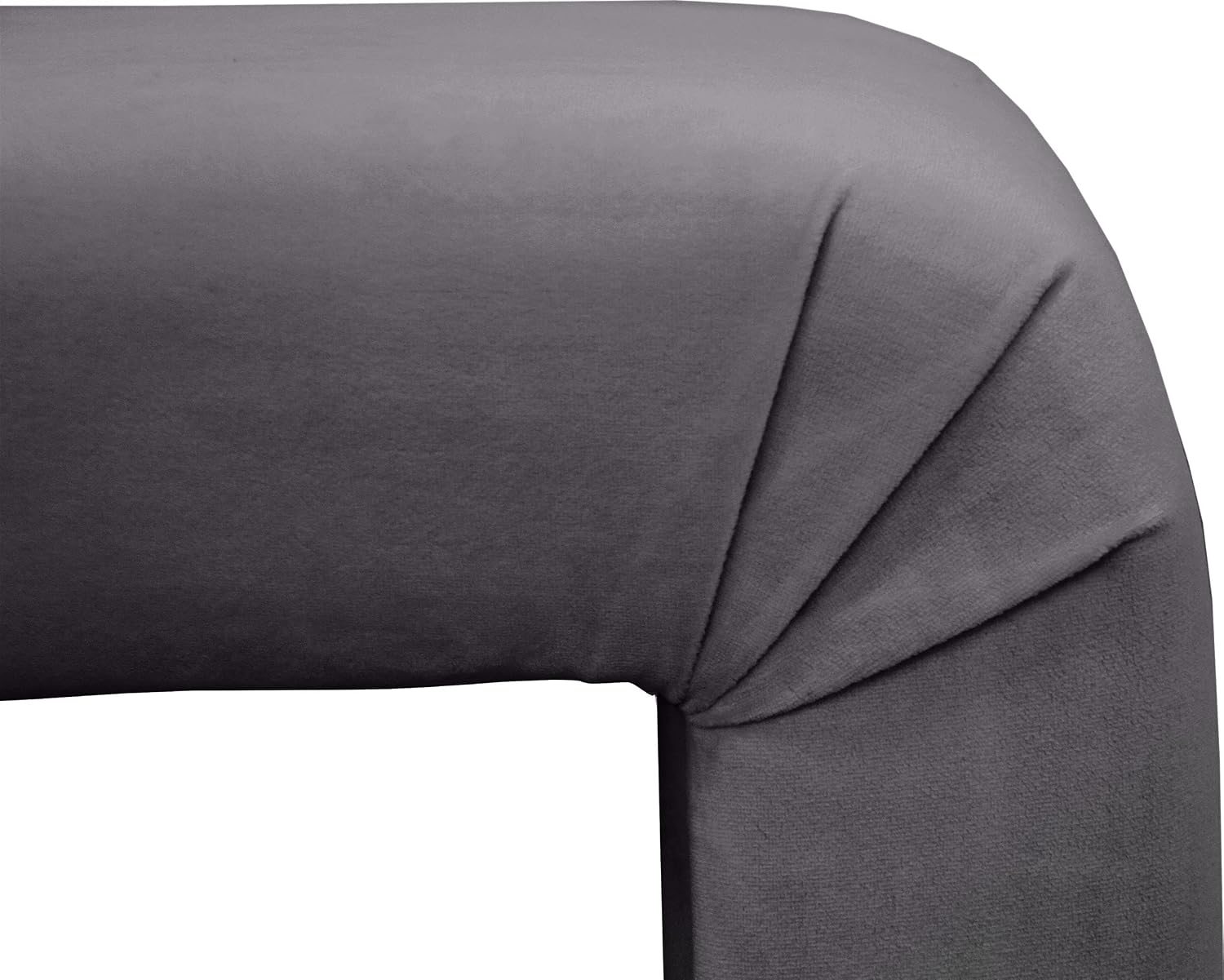 Meridian Furniture Minimalist Collection Modern | Contemporary Velvet Upholstered Bench, 53" W x 14.75" D x 18.25" H, Grey