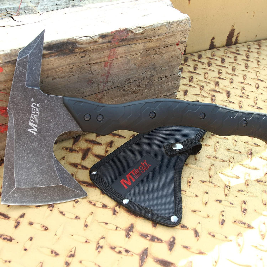 MTECH USA MT-AXE13T Axe, Stonewashed Blade, Black Handle, 14.5" Overall