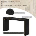 LKTART 60" Modern Farmhouse Console Table with 2 Drawers, Sofa Table Behind Sofa, Wooden Entryway Table for Living Room, Entryway & Foye,Black