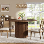 Tribesigns 47" Round Dining Table for 4, Farmhouse Kitchen Table with Metal Base, Modern Small Dinner Table for Dining Room,Kitchen (Chairs Not Included)