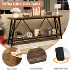 Rovibek 70.9 Inches Extra Long Sofa Table Narrow - Extra Long Console Table Behind Couch with X-Shaped Support, Industrial Long Entry Sofa Console Table Grey for Living Room