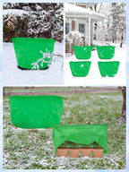 ANPHSIN 6 pcs Plant Covers Freeze Protection - 19.6in x 39.3in Winter Shrub Plant Protection Bags, Frost Blankets Cloths with Drawstring for Outdoor Garden Rose Bush Plants, Green