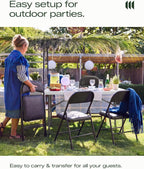 Folding Chair 4 Pack, Comfy PU Leather Padded Folding Chairs for Outside and Indoor, Heavy Duty Portable Foldable Metal Commercial Seat for Home Office, Dorm, Party, Backyard, Lawn, Patio