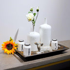 White Ceramic Vase Home Decorations - Modern Vase with Long Neck, Reactive Glazee White Vases for Flower, Flower Arrangement Spring Decorations for Home 4.5 x 4.5 x 9.5 Inch Cynkeyee