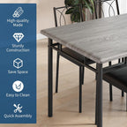 Garvee Dining Table Set for 4, Small Kitchen Table with Upholstered Chairs | Farmhouse Wood Dining Table Chairs for Kitchen Room, Small Spaces, Apartment