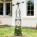 41-Inch Metal Obelisk Trellis – Elegant Garden Support for Climbing Plants, Perfect for Outdoor Rose Bushes and Tall Vines, Durable Metal Design with Arrow Top for Indoor and Outdoor Use