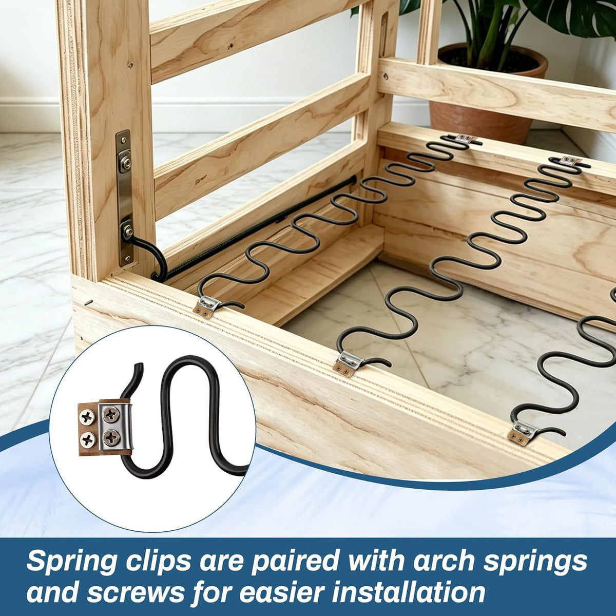 AHIER 25" 4 Pack Couch Spring Repair Kit, Sofa Supports for Sagging Cushions Upholstery Springs Seat Repair Replacement Kits - Includes 20ft Steel Stay Wire with 20 Clips, 10 Spring Clips, 40 Nails