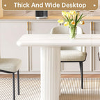 White Dining Table, Modern Rectangular Dining Room Tables for Kitchen, Bar, Living Room, Easy Assembly, Kitchen Table Only