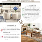 Modern Nesting Coffee Table Set of 2 Round Travertine Finish Nesting Tables Sofa Side Table Small End Table for Living Room, Small Space, No Assembly Required (Grey Travertine)