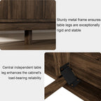 63'' Buffet Cabinet Sideboard with Storage, with 4 Doors, Brown