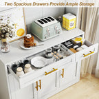 71" Metal Large Pantry Storage Cabinet with Adjustable Shelves,Kitchen Pantry Storage with Drawers,Tall Kitchen Hutch with Countertop for Kitchen,Dining Room and Living Room,White