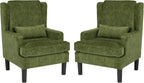 Garvee Wingback Accent Chair Set of 2, Mid-Century Chenille Reading Chair | High back design, 5.1 in spring + foam cushion, wood frame with metal backrest, lumbar pillow, 350 lb capacity