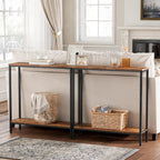 HOOBRO 29.5" L Narrow Console Table, 8.7" D Small Entryway Table | Sofa Table Behind Couch with 2-Tier Storage Display Shelves for Hallway, Foyer, Living Room, Bedroom