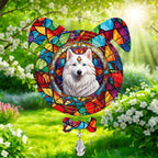 American Eskimo Dog Ears Wind Spinner, American Eskimo Wind Spinner Hanging for Yard and Garden (American Eskimo)