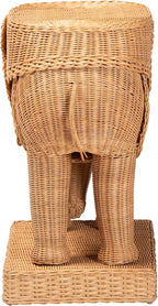 Bali & pari Elissa Bohemian Light Honey Rattan Elephant End Table