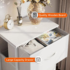 AODK Small Dresser for Bedroom Nightstand with 3 Storage Drawers, White | Chest of Drawers End Table for Living Room, Closet Dresser with 3 Storage Drawers Organizer Clothes