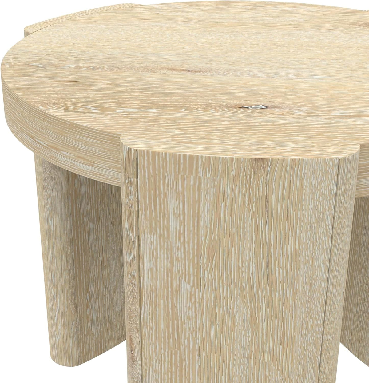Alpine Furniture Sloane 20 in. W Round Wood End Table in Natural Driftwood