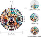 Bulldog Dog Wind Spinners Outdoor Dog Memorial Gifts, 3D Metal Kinetic Hanging Garden Wind Spinner, Spinner Decor, Wind Sculptures for Outdoor & Indoor, Window, Yard Decor (Bulldog 2)