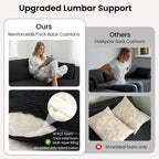 106" Cloud Sectional Couches for Living Room, Modular L Shaped Couch with Deep Seat Oversized Left Facing Chaise, Memory Foam Compressed Spineless 3 Seater Sofa for Bedroom Apartment, Black