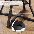 RALGEND Round Dining Table for 4-6, 43" Circle Dining Table with Wooden Tabletop, Kitchen Table with Storage & Weighted Base, Round Dinner Table for Kitchen, Living Room, Rustic Brown and Black