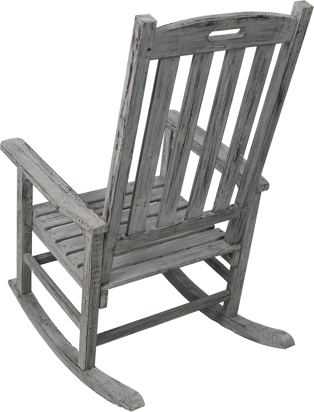 Oversized Wooden Porch Rocker Chair: Classic Fir Wood Design with 21-Inch Wide Seat & High Backrest - Smooth Rocking Motion for Indoor & Outdoor Use - Supports Up to 330 lbs