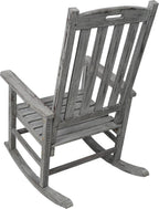 Oversized Wooden Porch Rocker Chair: Classic Fir Wood Design with 21-Inch Wide Seat & High Backrest - Smooth Rocking Motion for Indoor & Outdoor Use - Supports Up to 330 lbs