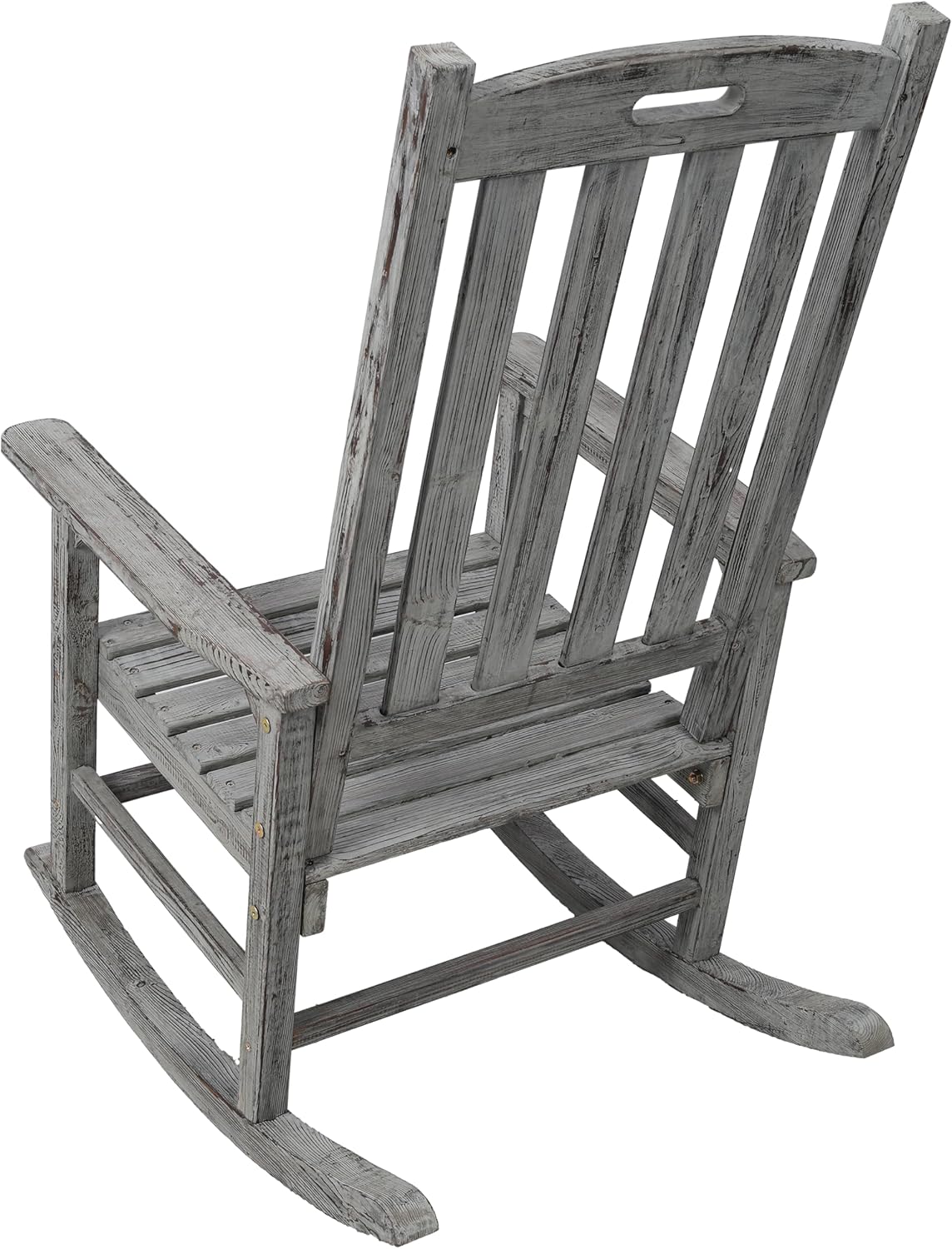 Oversized Wooden Porch Rocker Chair: Classic Fir Wood Design with 21-Inch Wide Seat & High Backrest - Smooth Rocking Motion for Indoor & Outdoor Use - Supports Up to 330 lbs