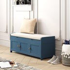 HOMEFORT 41.3" Shoe Bench with Lift Top Storage, Entryway Bench with Cushioned Seat, Wooden End of Bed Bench, Shoe Cabinet Bench with Hidden Storage Space, for Bedroom, Hallway,Blue
