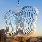 Wind Spinners Outdoor, 3D Butterfly Hanging Wind Spinners, 12 inches, Kinetic, Stainless-Steel Metal, Smooth Spinning, Indoor and Outdoor Decoration for Garden, Patio, Yard, Gift for Women Mom Wife
