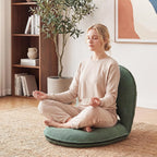 Xuhal Floor Chair with Back Support Adjustable 5 Foldable Position Floor Seat Thick Padded Tatami Seat Flexible Bleacher Recliner for Living Room Beach Bedroom Adults Meditation Reading Gaming(Green)