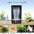 222GPH 10W Turtle Tank Filter Aquarium Filter Power Adjustable 10-40 Gal. Small Internal Filter 3-Stage Waterfall Bio-Filtration Quiet Low Water Level for Freshwater Saltwater Fish Tank Easy to Clean