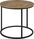 Coaster Home Furnishings - Lainey - Wood and Metal - End Table with Round Top, Open Metal Base and Rustic Style - Living Room - 23-Inch - Mango - 736037